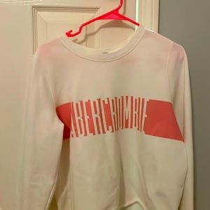 Abercrombie white and pink sweatshirt